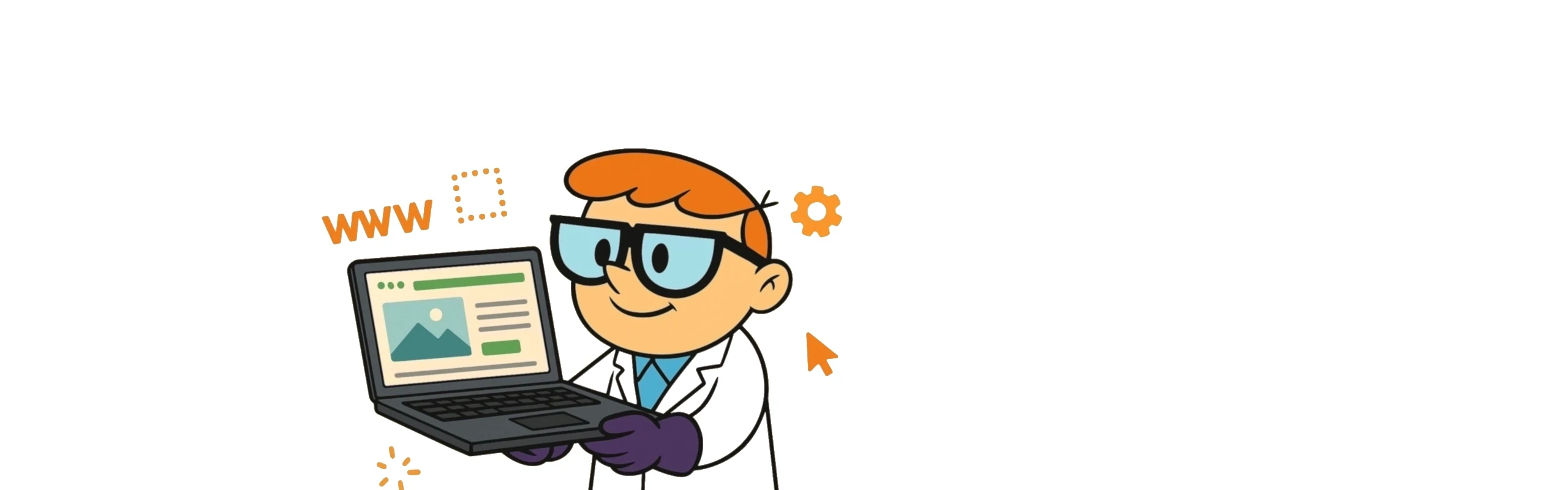 Dexter z laptopem – Laboratorium Webstera projektuje nowoczesne strony internetowe dla firm w Warszawie